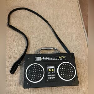 Black boom box purse